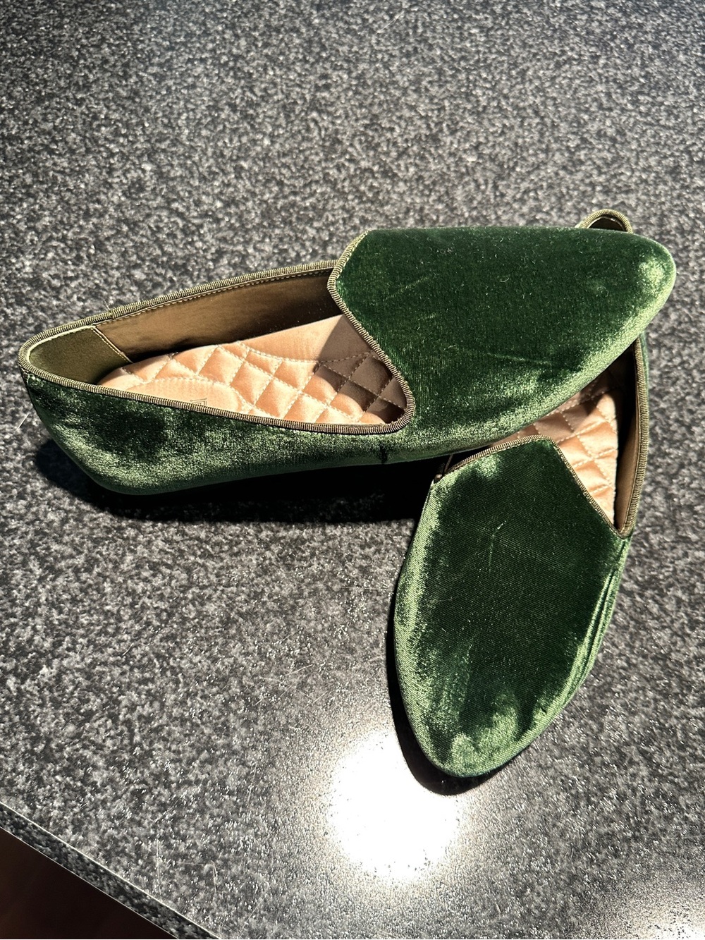 Birdies Hunter Green Heron Velvet Loafers Size 8 - Picture 10 of 15